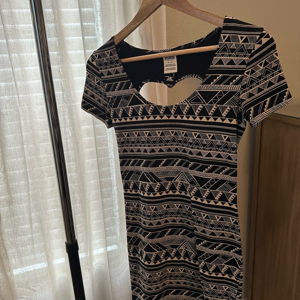 PINK Victoria's Secret Black and White Geometric Mini Dress